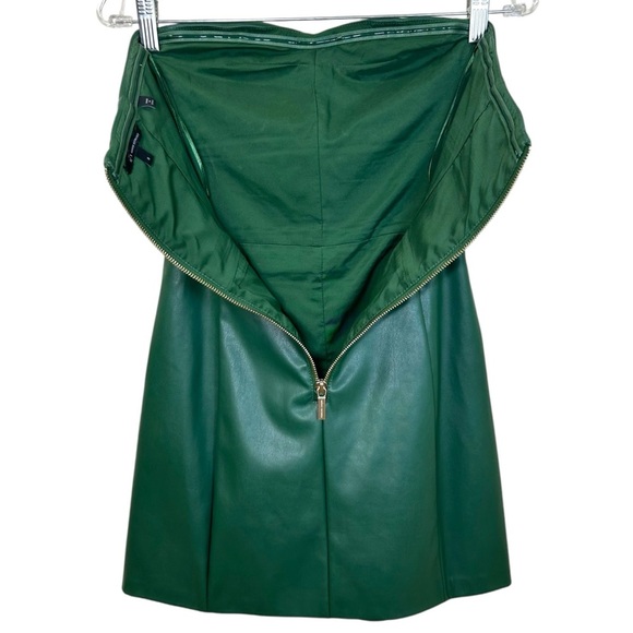 Armani Exchange - Women’s Strapless Dress, Studded Faux-Leather - Green, Size 0 - Picture 6 of 17